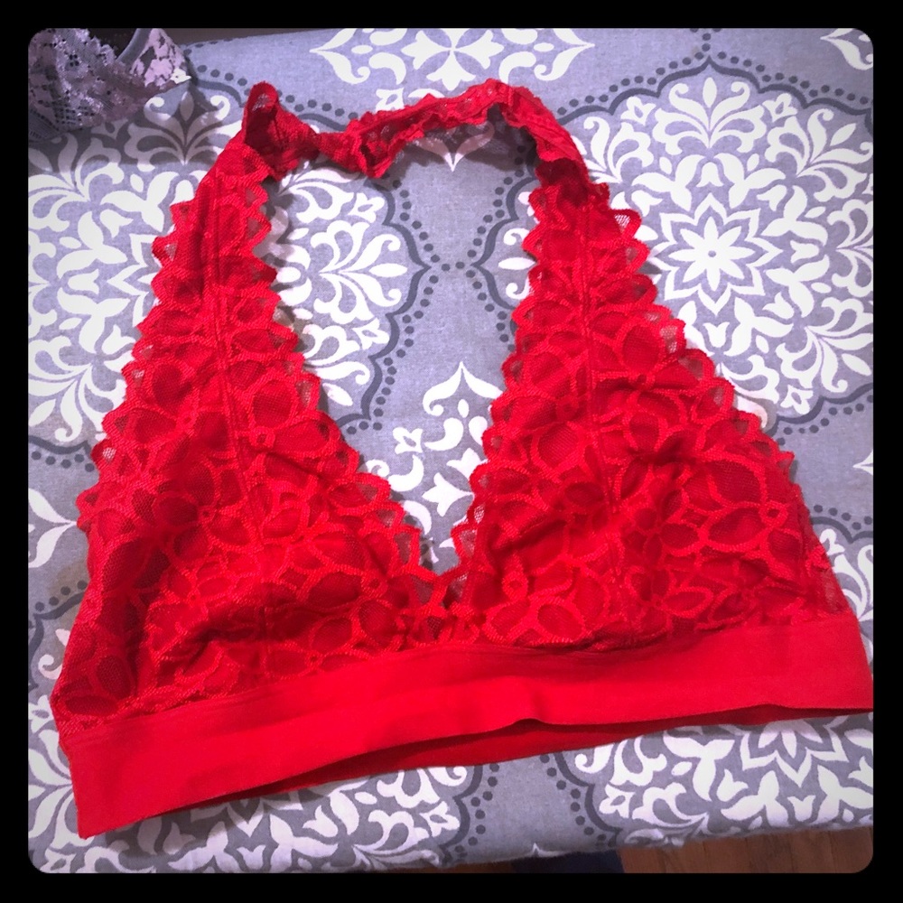 VS PINK Red Bralette